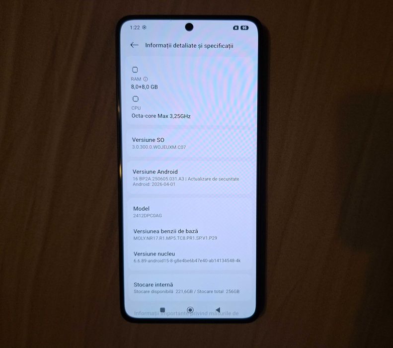 Poco X7 Pro, 8GB RAM 256GB 5G Negru, impecabil, telefon de gaming, baterie 6000 mAh.