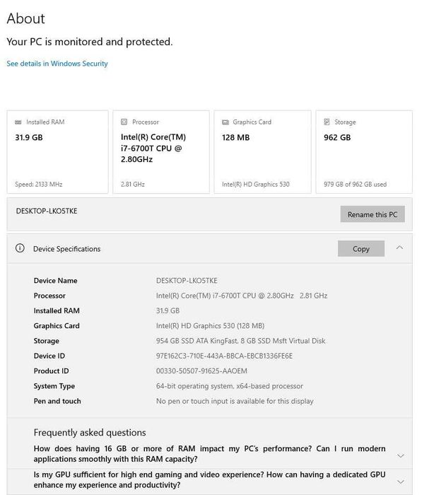 Lenovo ThinkCentre M900 (Type 10FL)