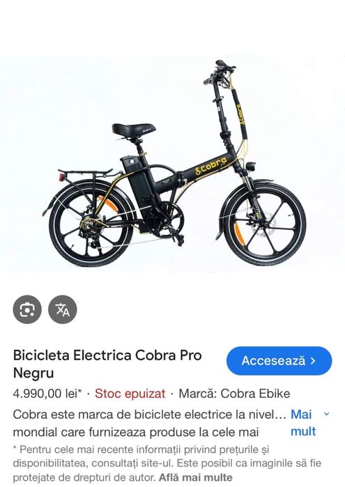 Vand bicicleta Cobra Pro editie limitata