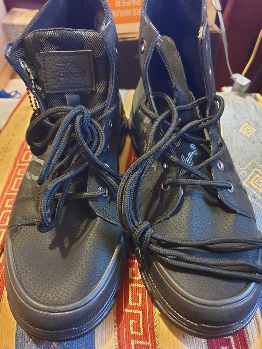 Ghete trendy robuste camuflaj pentru bărbați cu șireturi confortabili