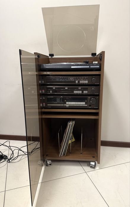 Ретро аудио сет GRUNDIG - Усилвател, дек, тунер, грамофон и рак шкаф
