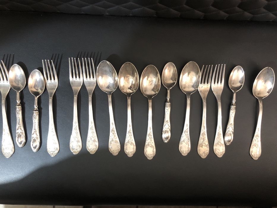 Set lingurite placate cu argint 800