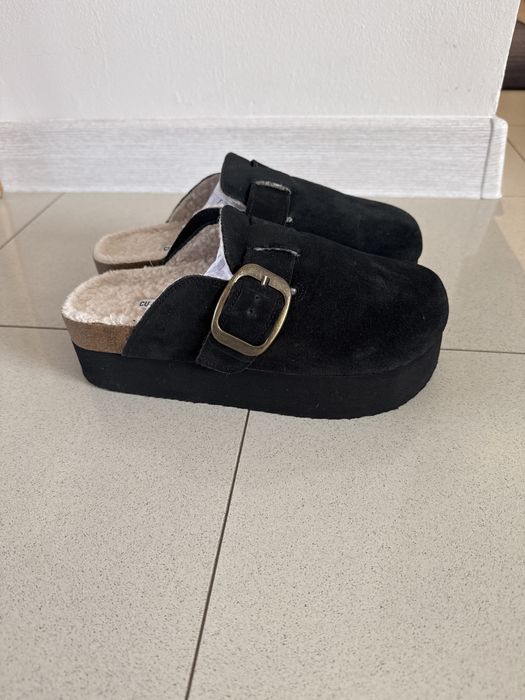 Чехли с мъхеста подплата - естествен велур - НОВИ!