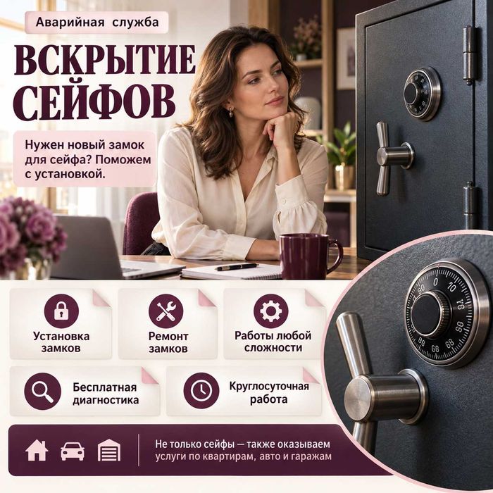 Ремонт замков сейфовой двери/вскрыть ключевой сейф со сломанным ключом