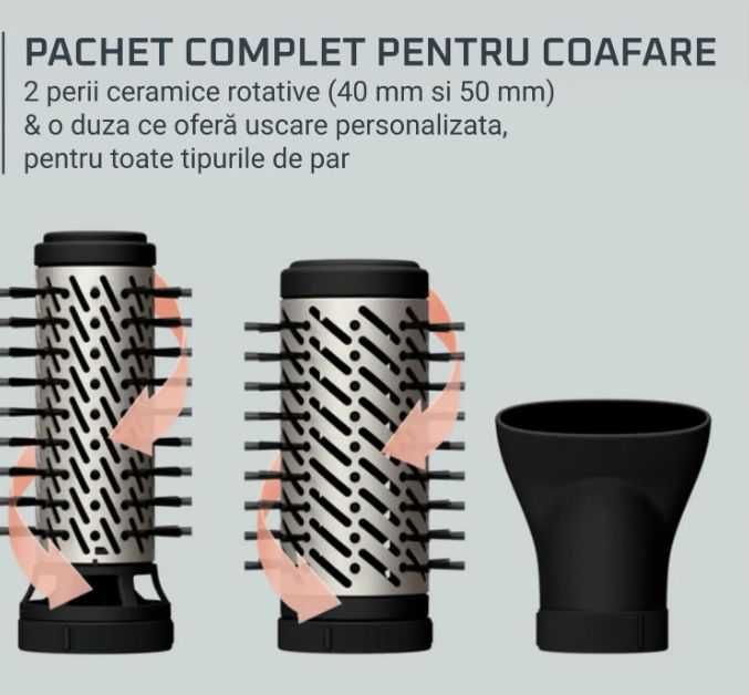 Perie rotativa cu aer cald Rowenta Brush Activ UB9530F0, 1000W