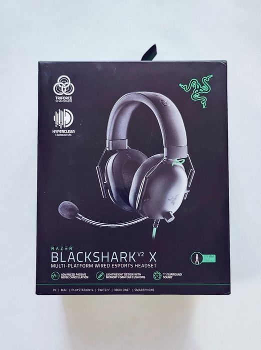 Casti gaming Razer Blackshark V2 X, TriForce Titanium