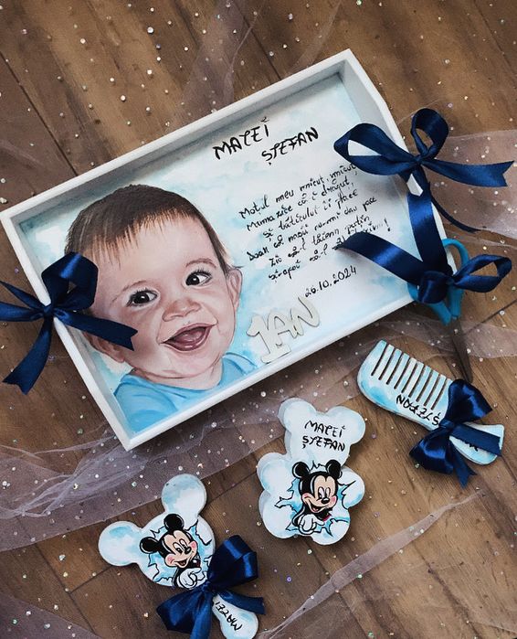 Set tavita pentru mot pictata manual