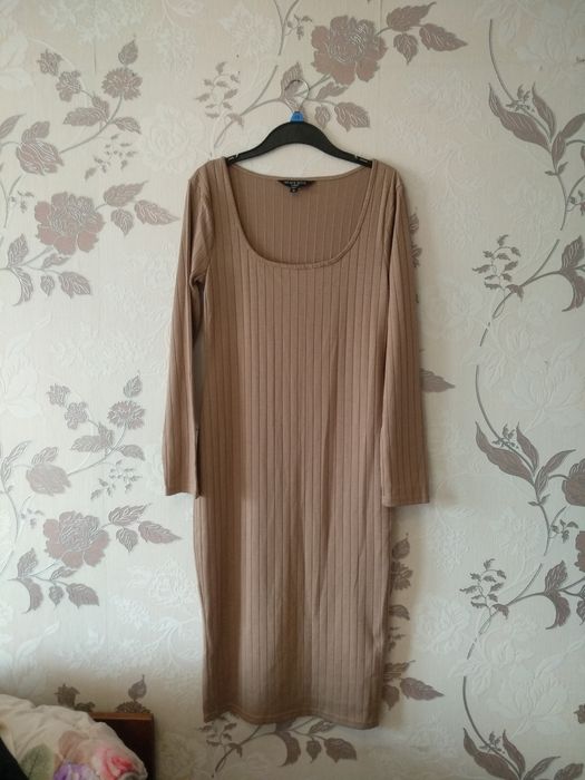 Платье сарафан белый с синими цветочками крестьянка