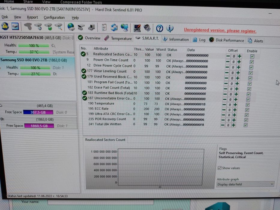 Samsung 860 EVO 2TB SSD с гаранция