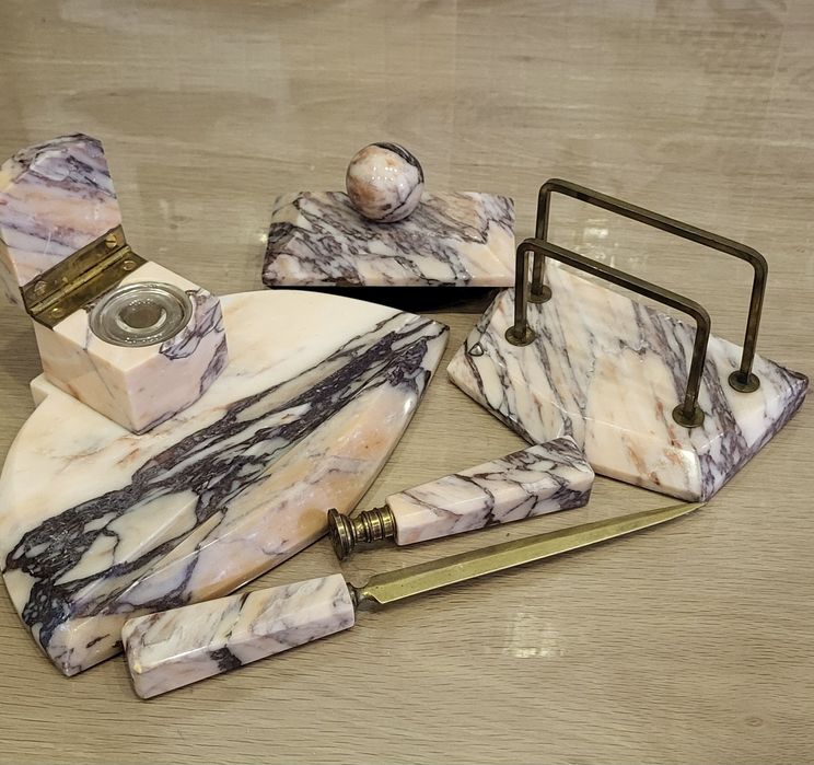 Set birou vintage marmura