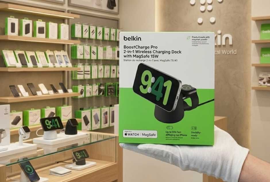 Belkin BoostCharge Pro 2-in-1 Wireless Charging Dock MagSafe 15W