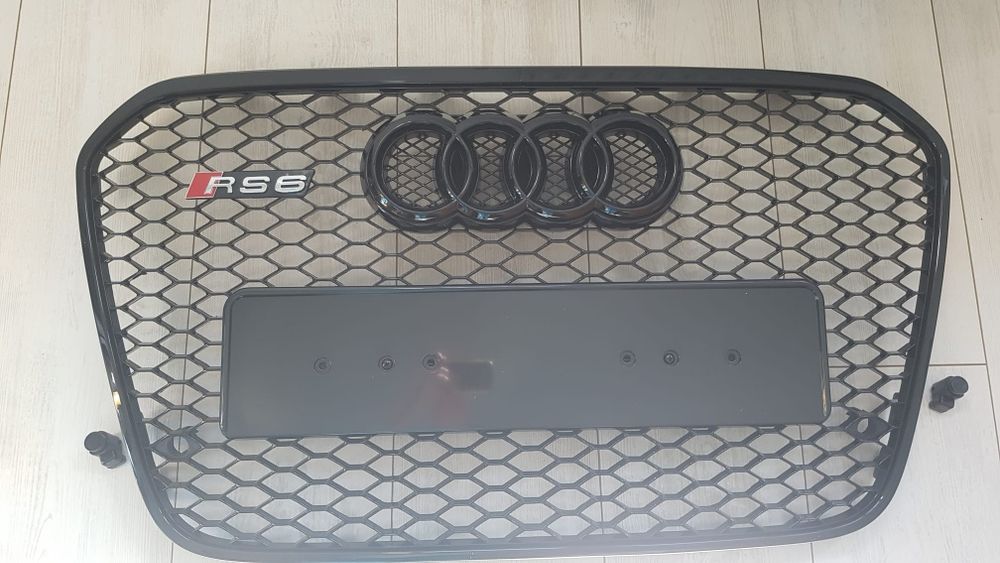 Grila-Fagure-RS6-Look-Audi-A6-C7-2011-2015-Negru-Lucios-2012-2013-2014