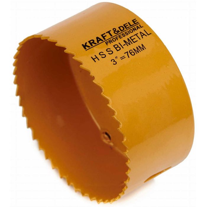 Set carote pentru lemn si metal cu adaptor, 19-76 mm, 17 piese, Kraft