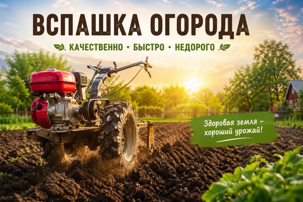 вспашка огородав