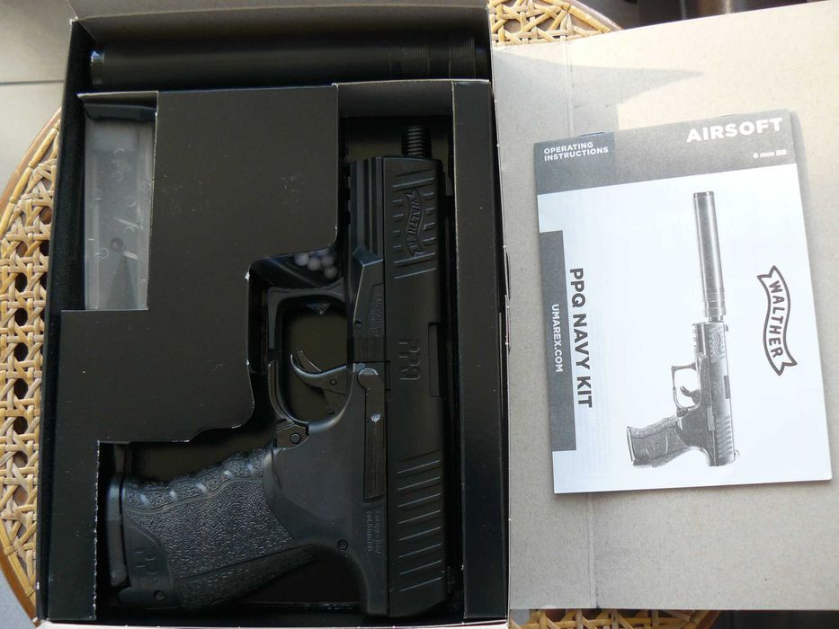 Pistol Airsoft WALTHER PPQ NAVY KIT Umarex,Cu Propulsie Arc/Manual,Nou