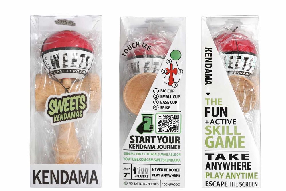 Kendama Lemn Natural – Joc de Îndemânare, Model Colorat