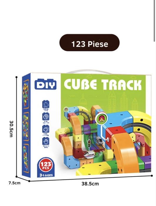 Set Cube Track 123 piese – Jucărie construcție copii 3+ ani