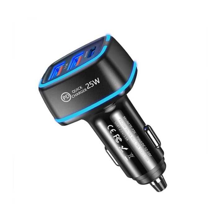 Адаптер за запалка с 3 порта - 25W