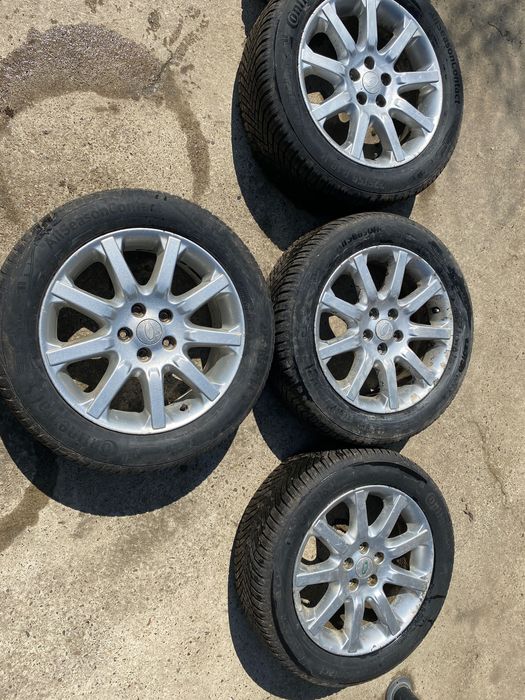 Vând jante LAND ROVER pe 18 cu tot cu cauciucuri noi Continental 225/55/18r V