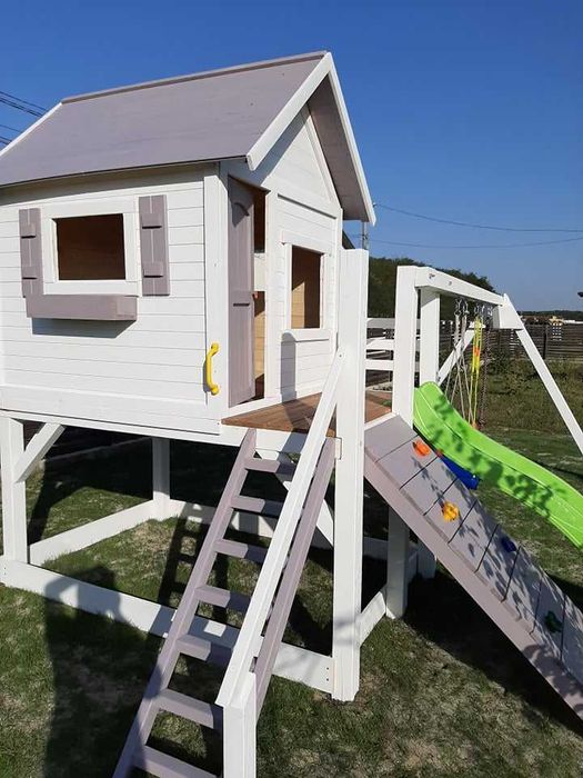 *New* Casuta copii Emma, loc de joaca, tobogan, escalada, leagane