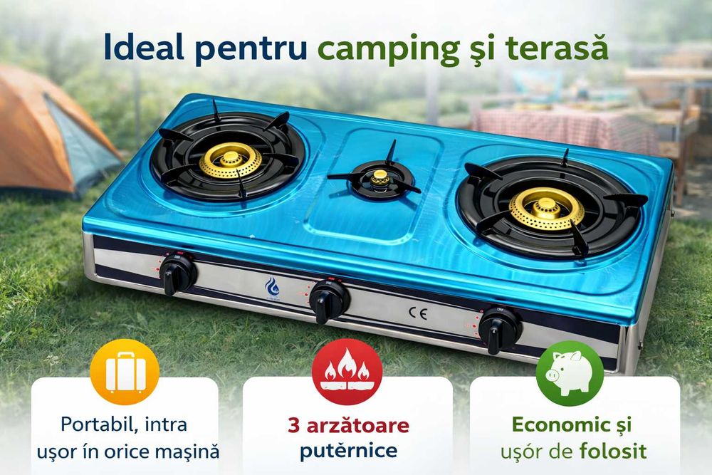 Aragaz exterior inox cu 3 arzatoare 149 lei