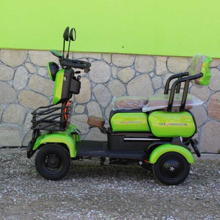 Мини триместна електрическа четириколка MaxMotors A9 GREEN, 1500W