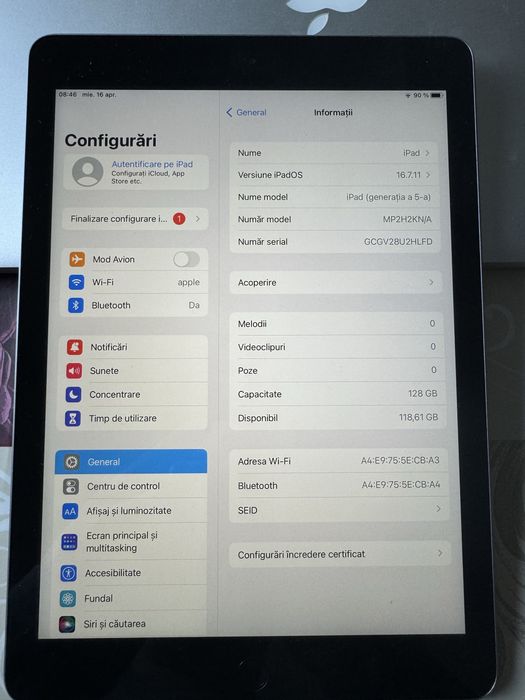 Ipad 5 gen 5th 128gb ca nou