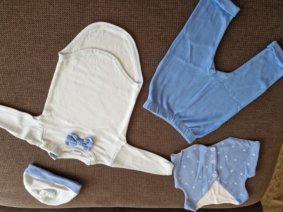 Официален комплект за изписване на бебе момче - размер 56, син цвят