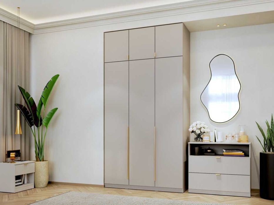 Dulap dormitor haine Inalt Bej/casmir 3U Auris