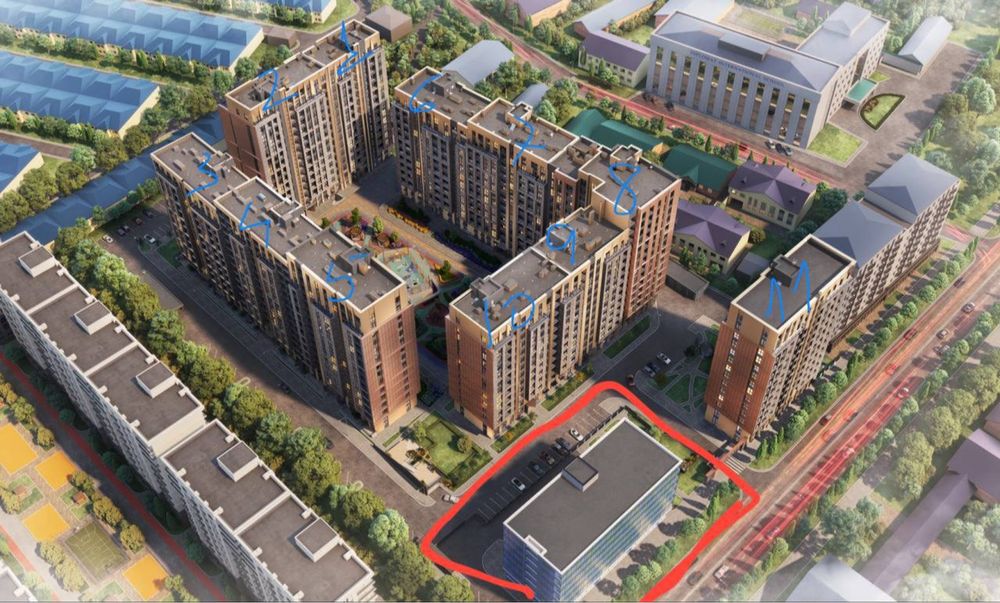 Нежилое коммерческое здания 1 линия Сайрам