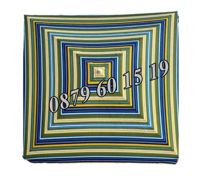 Квадратен градински чадър 2.60х2.60 м, многоцветен, покривало от плат