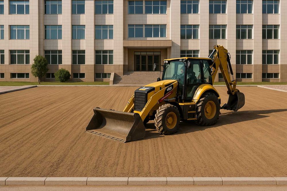 Копка траншеи, септика, фундамента | CAT 428F2 | Тараз