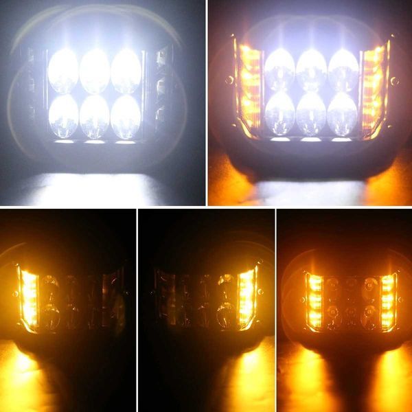 ХАЛОГЕН -LED BAR-36W бял/оранжев -блиц светлина10см.