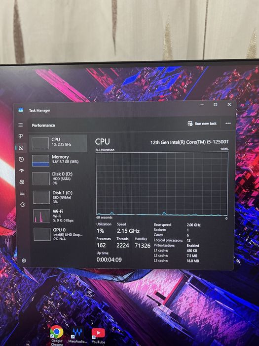 Mini pc | i5gen12 | 16gb ram | ssd 256gb+HDD 1 terra