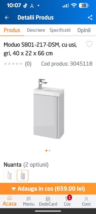 Set baie masca +lavoar ceramic Cersanit