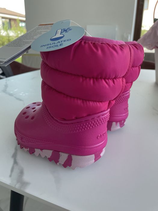Детски гумени термо ботушки crocs розови 20-21