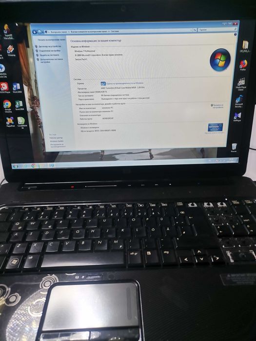 За части или сервиз! Работещ лаптоп HP Pavilion dv-7 - 3101sa, 17 "