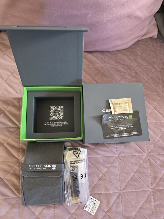 Продавам нов оригинален мъжки часовник Certina Швейцария 2г гаранция с 18k златно покритие