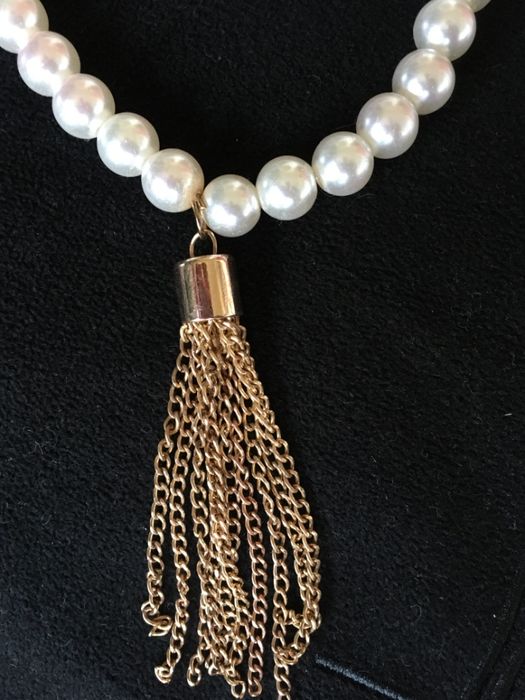 колие гердан бели перли