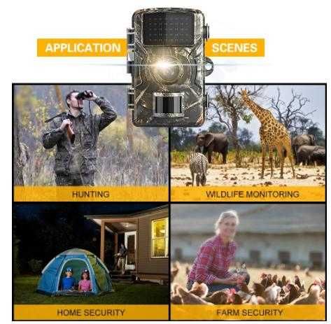 128GB FULL HD 1080P Къмпинг Ловна Камера Монитор Фото Капан Видеозапис