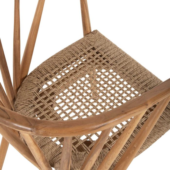 Кресло  HM9825, Тиково дърво и синтетични въжета, 60x63x82Hcm.