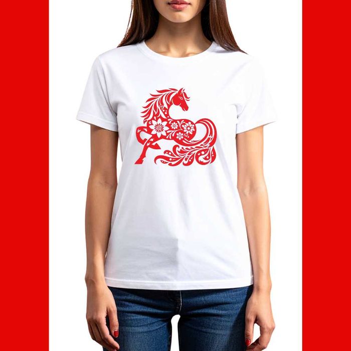 Дамски тениски с шевица , тениска с народни мотиви