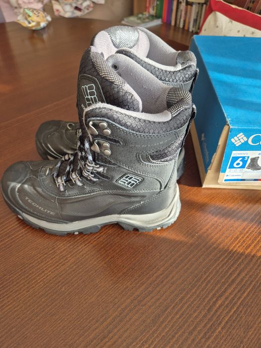 Columbia - Дамски ботуши за сняг, Найлон, Естествена кожа, Черни, 37.5