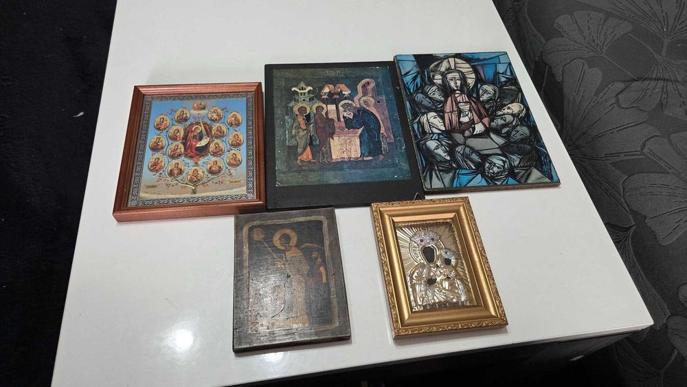 Lot vintage de 5 icoane