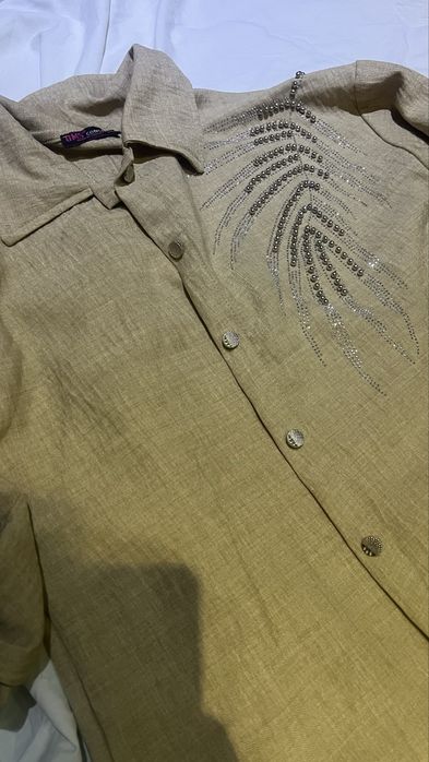 Рубашка темно бежевый