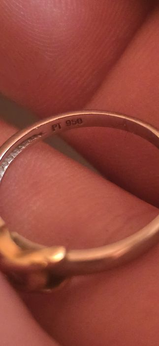 Inel Platină aur si diamant