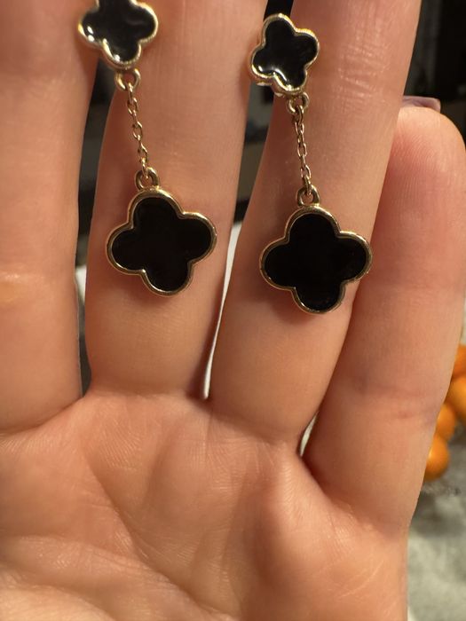 Серьги золото с эмалью