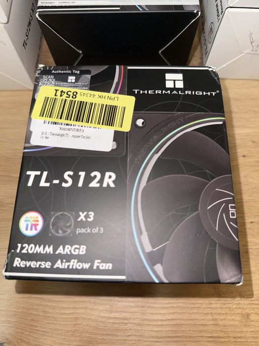 Set 3 Ventilatoare Thermalright TL-S12 120mm ARGB PWM Reverse Black White PC Desktop Calculator Gaming Open Box Cooler
