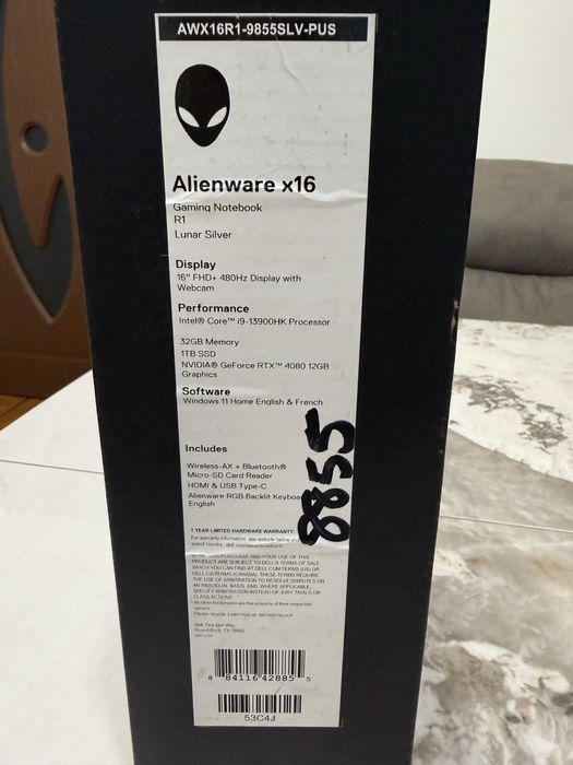 Alienware X16 R1 480Hz FHD+ 2.6 GHz i9-13900HK 32GB 1TB SSD NVIDIA RTX 4080