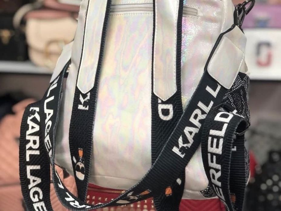 Сребриста  дамска раница Karl Lagerfeld
